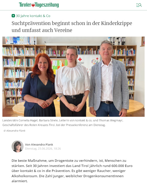 Screenshot Artikel Tiroler Tageszeitung