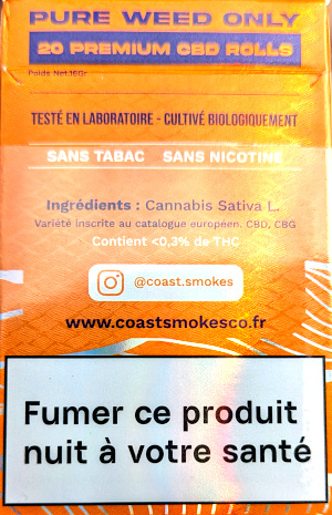 CBD-Hanf-"Zigaretten"-Schachtel aus Frankreich