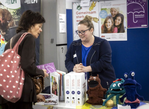 Stand von kontakt&co bei der Tagung Gesunde Schule